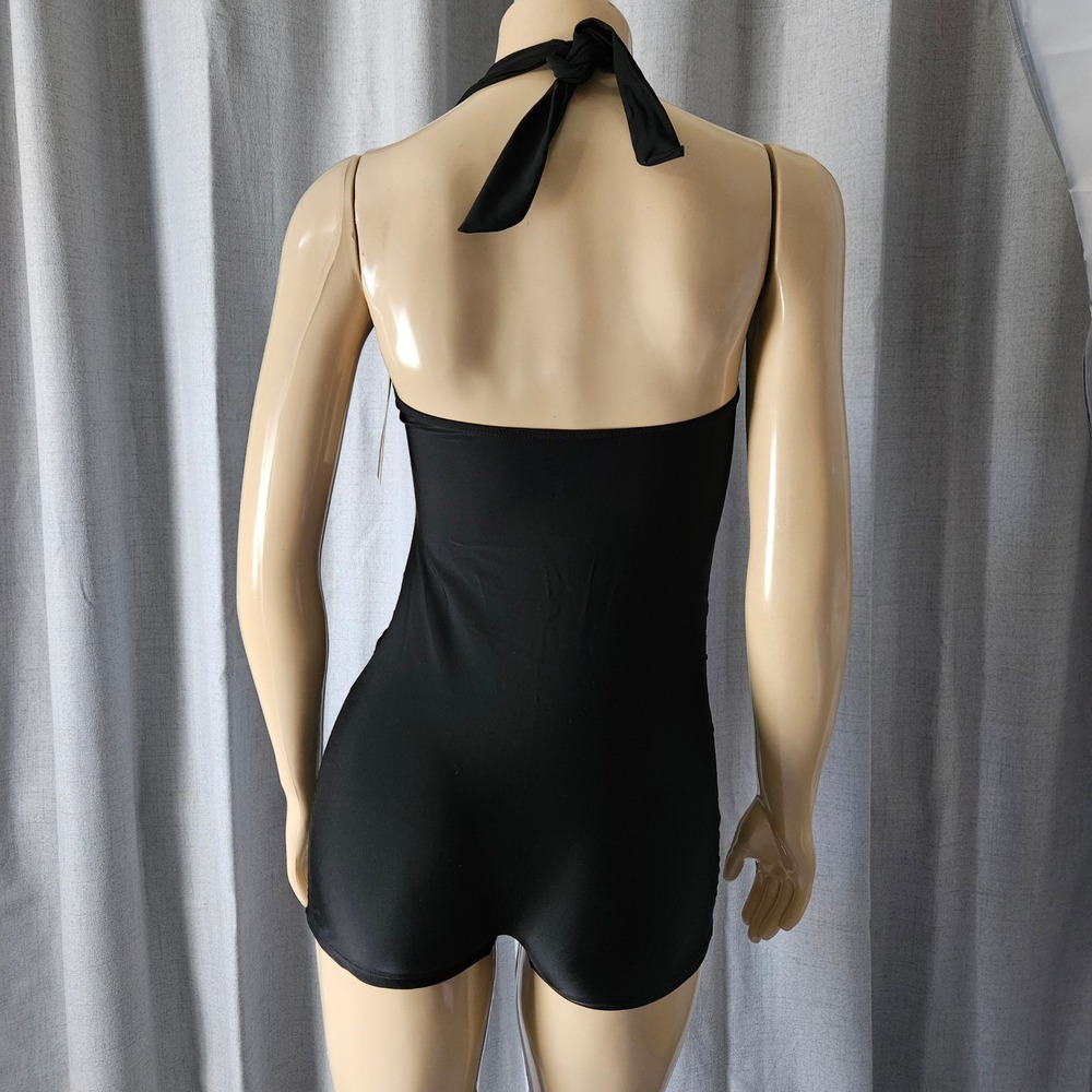 East Elegant Womens Maternity One Piece Swimsuit Black Halter  Size M - Picture 3 of 7